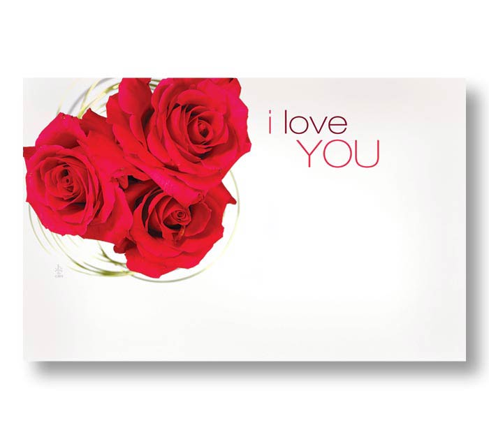 Enclosure Card I Love You Red Roses