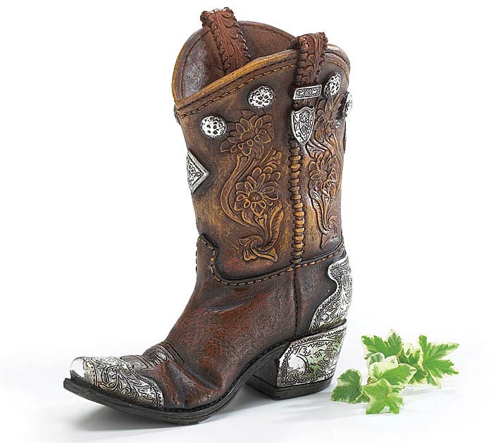 Boots And Spurs Resin Boot Vase