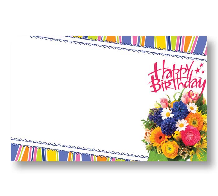 Enclosure Card Happy Birthday Summer Flowers