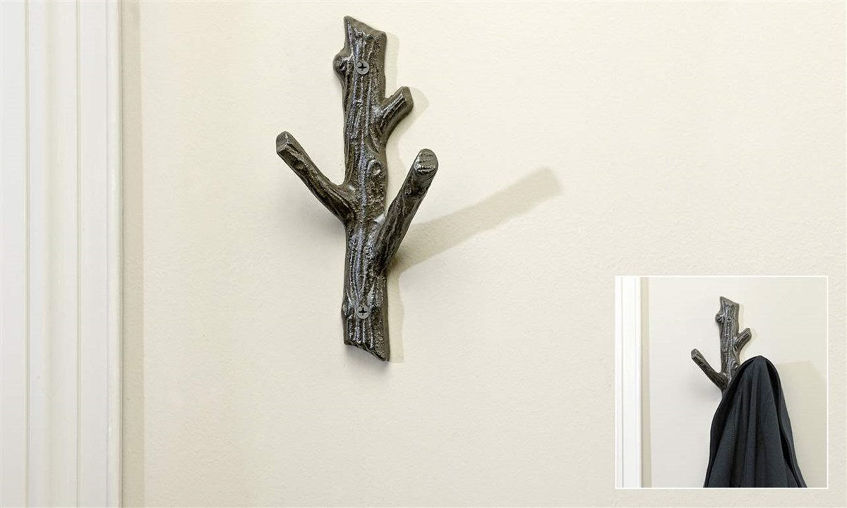 Tree Branch Cast Iron 3-Hook Wall Hook