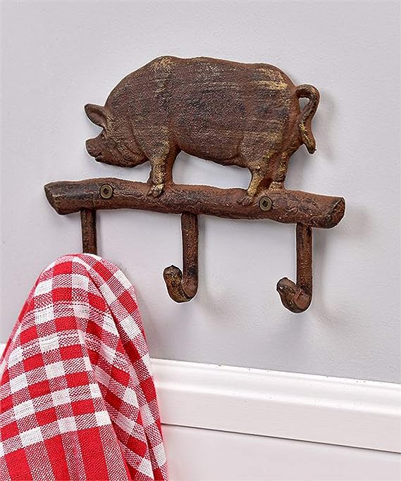 Cast Iron 3-Hook Wall Hanger Plaque