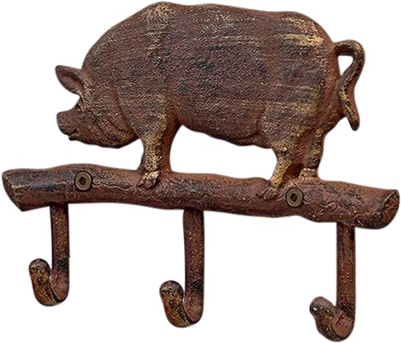 Cast Iron 3-Hook Wall Hanger Plaque