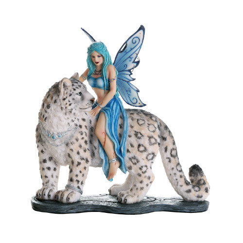 Fairy Hima with Snow Leopard Decorative Statue