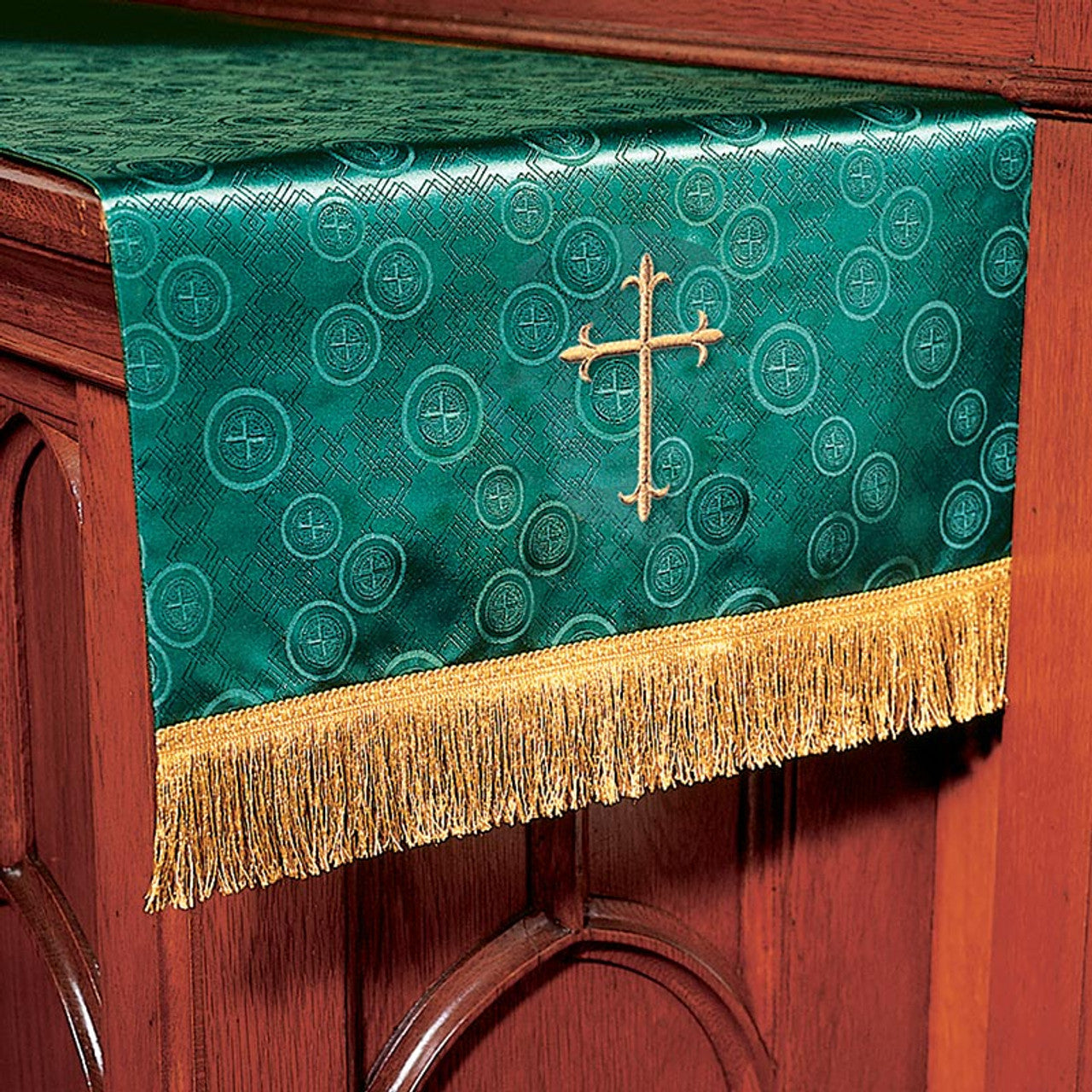Embroidered with Gold Latin Cross Sanctuary Table Runner