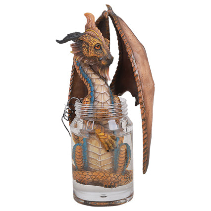Moonshine Dragon in Jar Resin Figurine