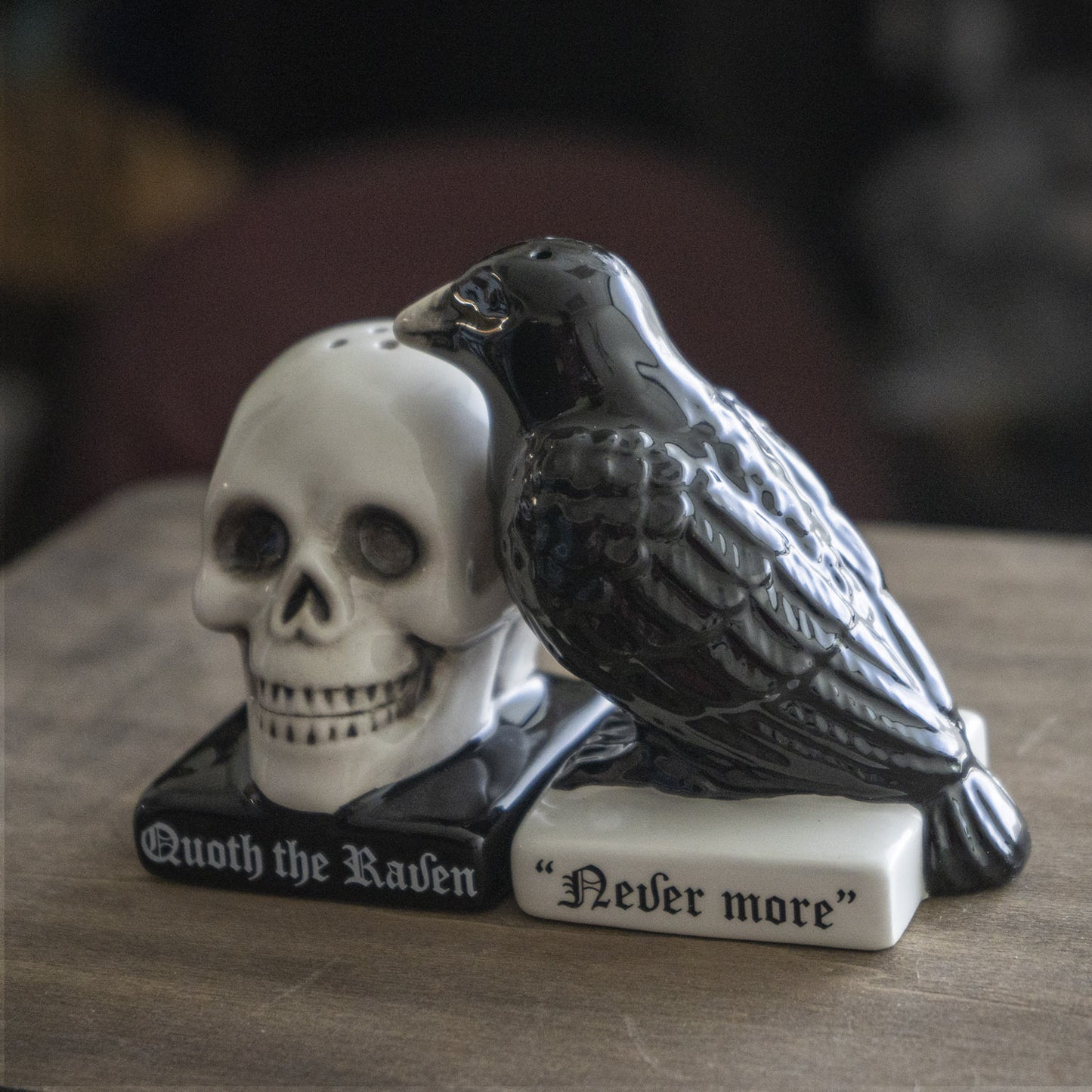Raven Salt Pepper Shakers Quoth The Raven Gothic Kitchen Set