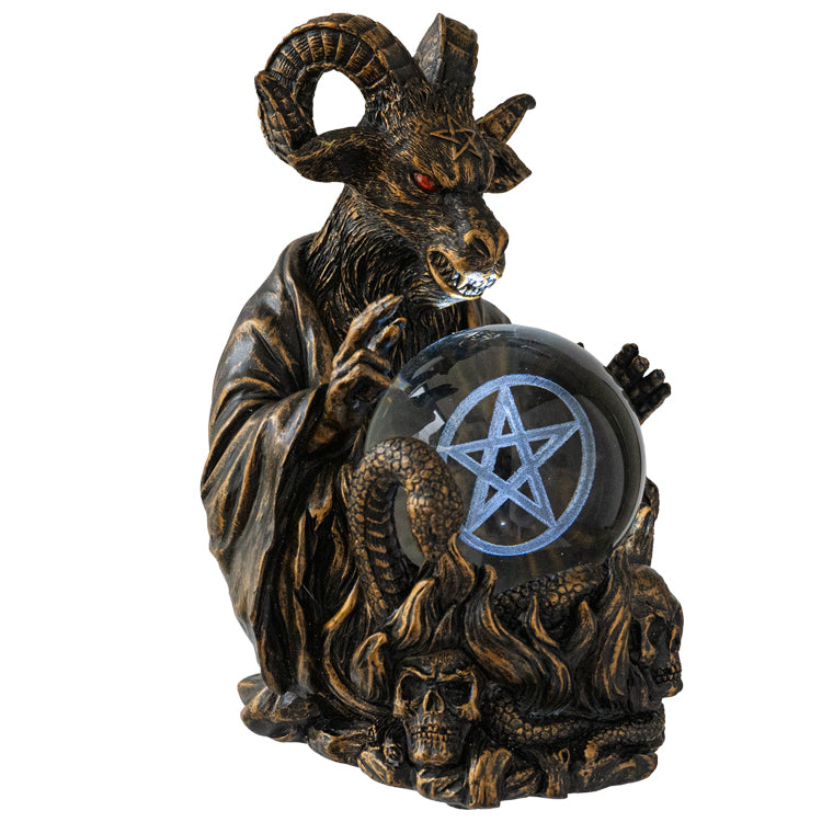 Baphome with LED Gazing Ball Statue