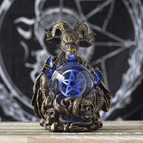 Baphome with LED Gazing Ball Statue