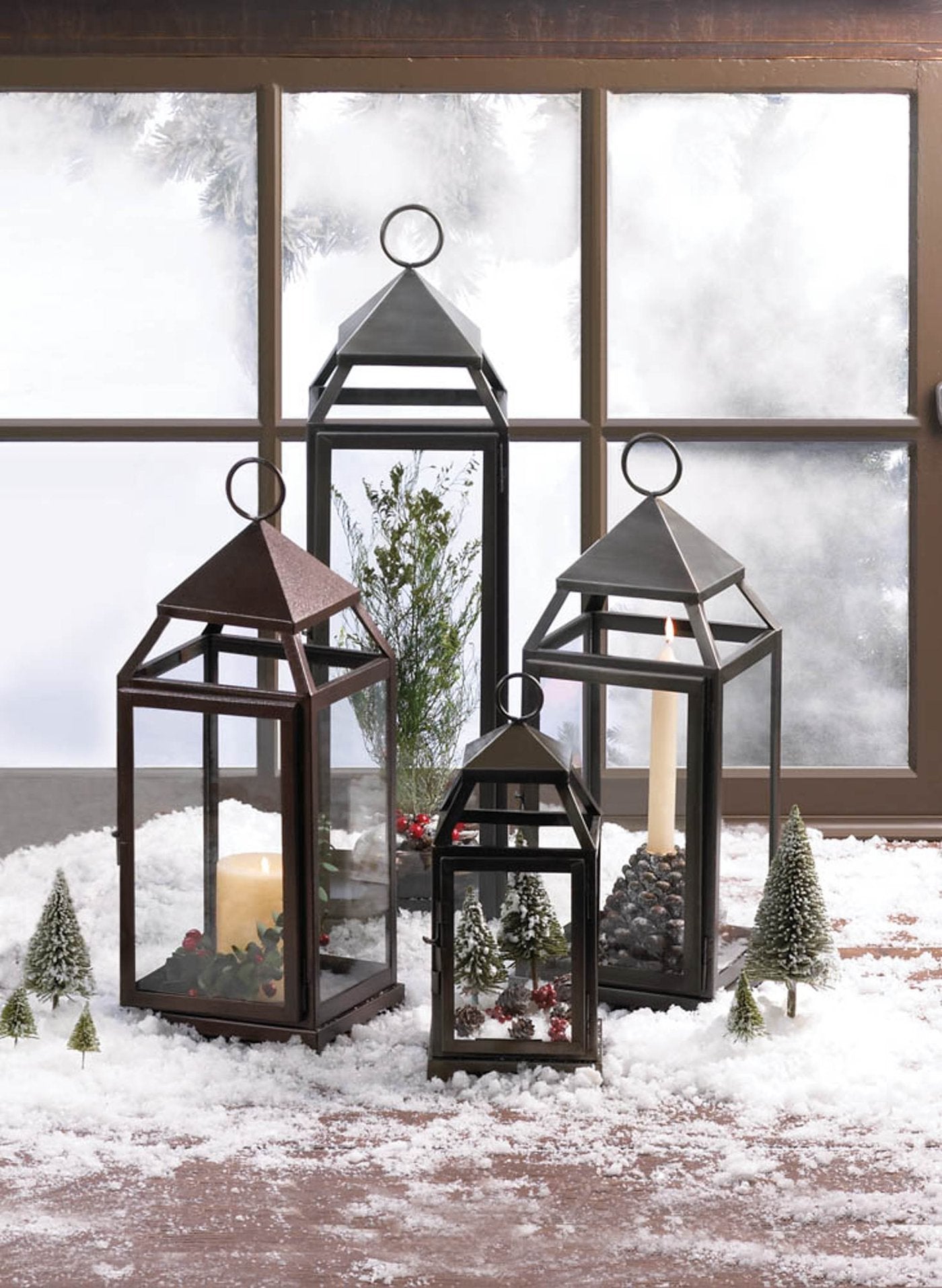 Rustic Silver Contemporary Lantern