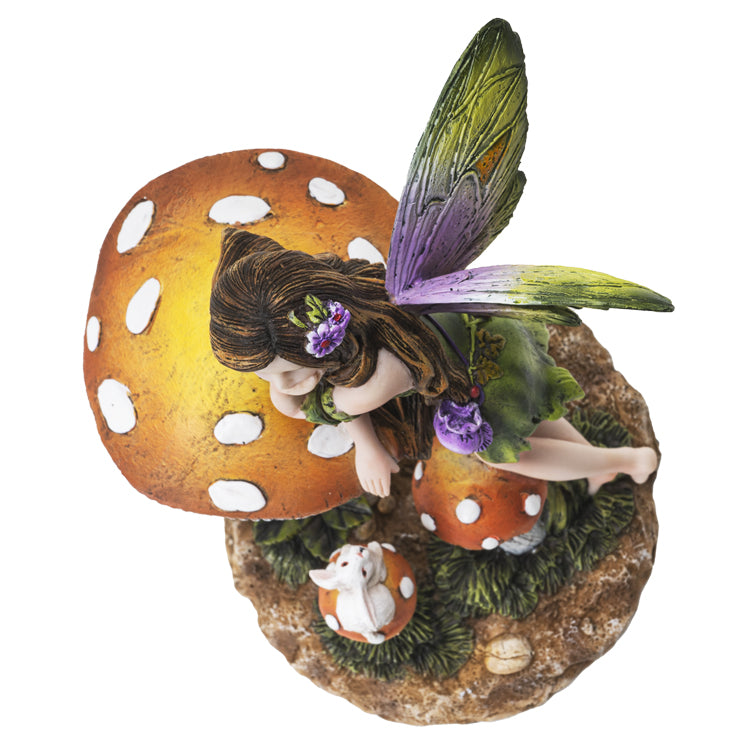 Mushroom Butterfly Fairy Figurine