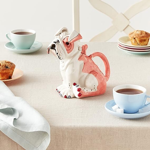 Sweet Pea Pink Bulldog Teapot