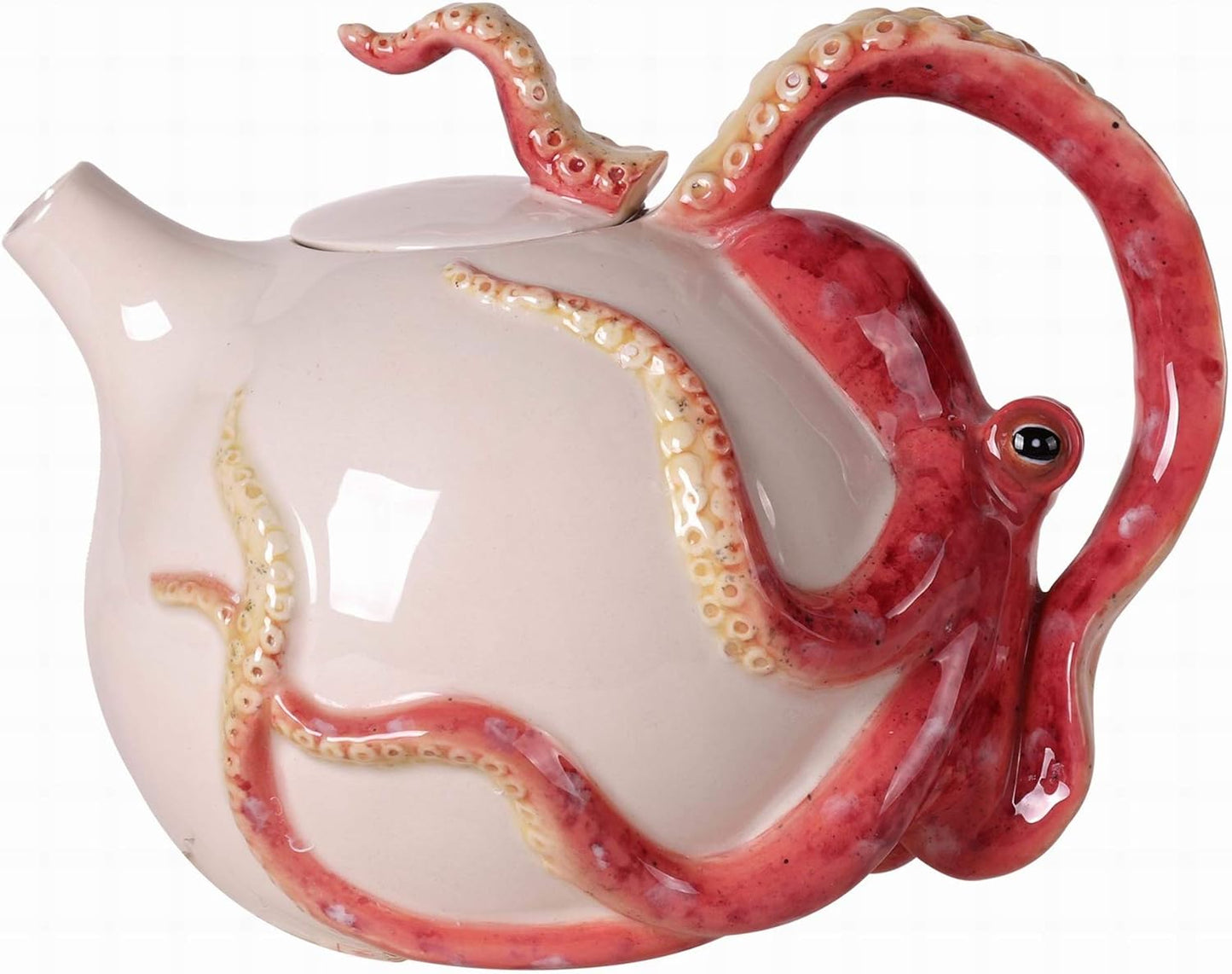Red Circular Octopus Teapot
