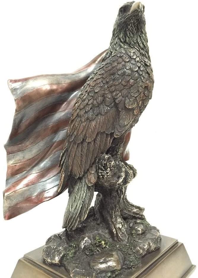 American Pride Bald Eagle Perch On Branch With Stars 'N Stripes
