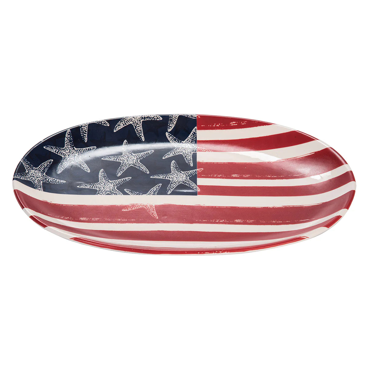 Patriotic American Flag Stars Serving Dish
