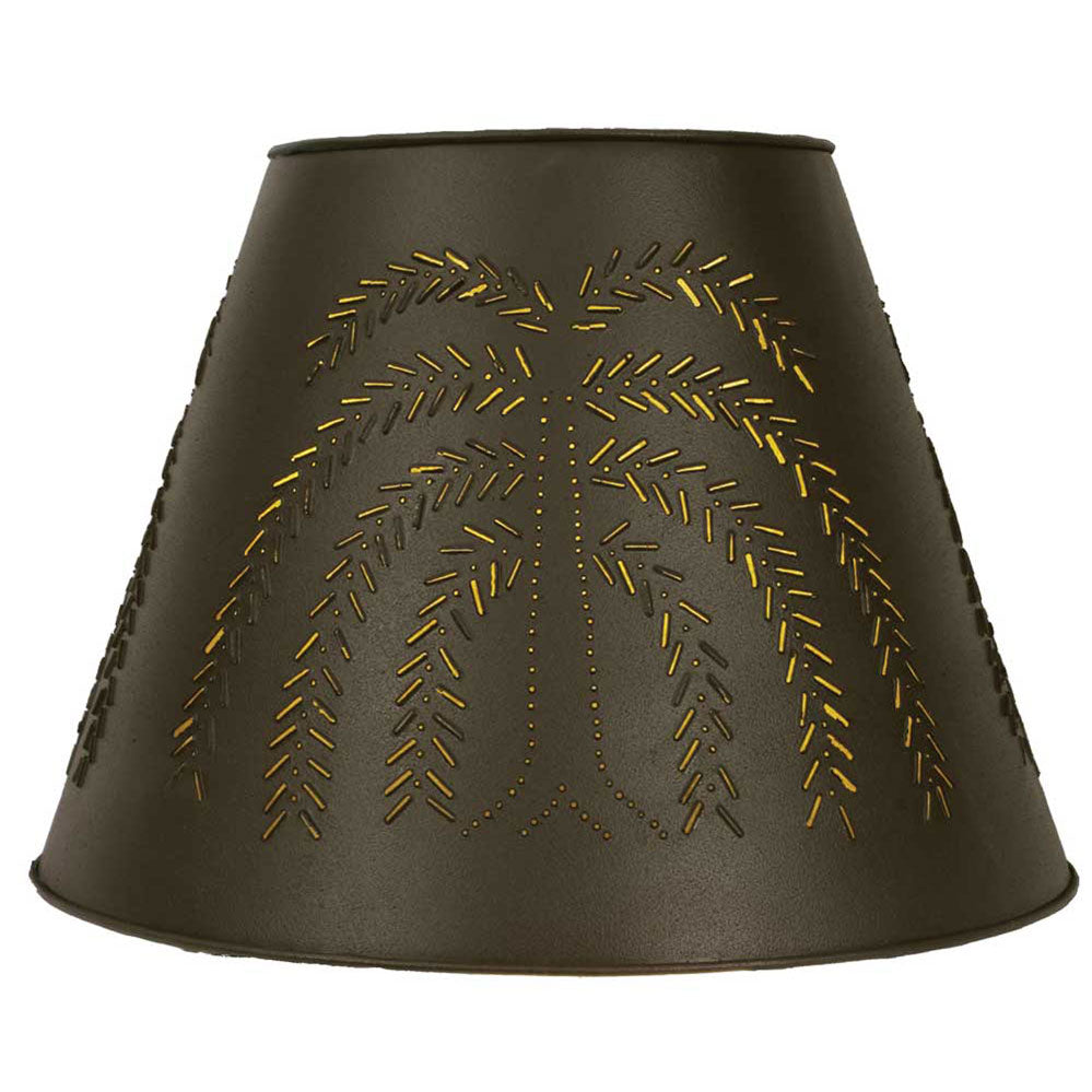 Willow Tin Washer Top Lamp Shade - Rustic Brown