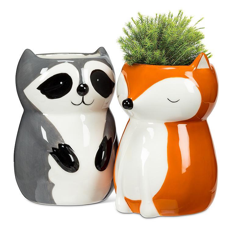 Sitting Raccoon Planter/Vase