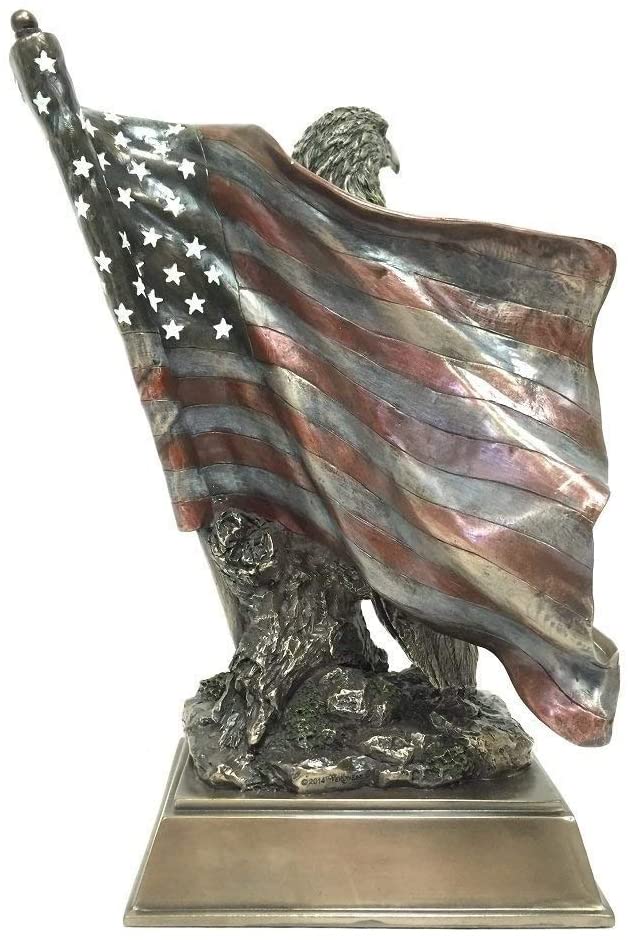 American Pride Bald Eagle Perch On Branch With Stars 'N Stripes