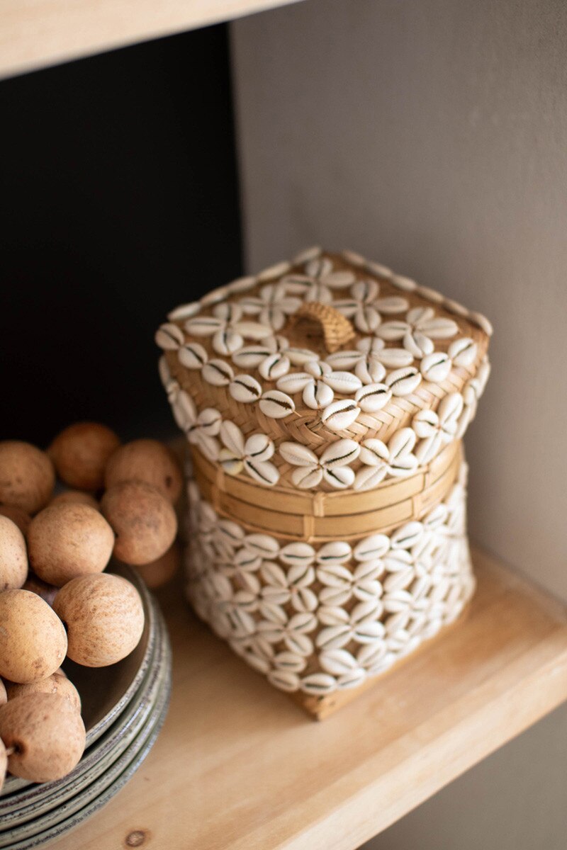 Bamboo Box with Shell Detail