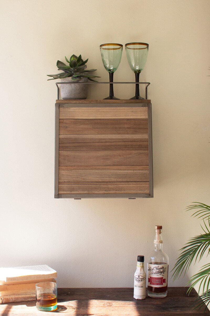 Wall Bar with Fold Down Shelf