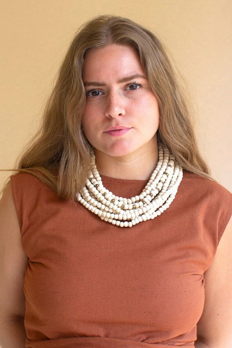 Multi-Layered Natural Wooden Beaded Necklace
