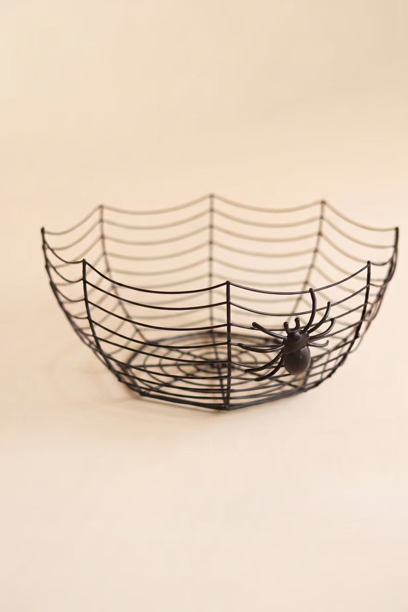 Wire Halloween Bowl with Spider