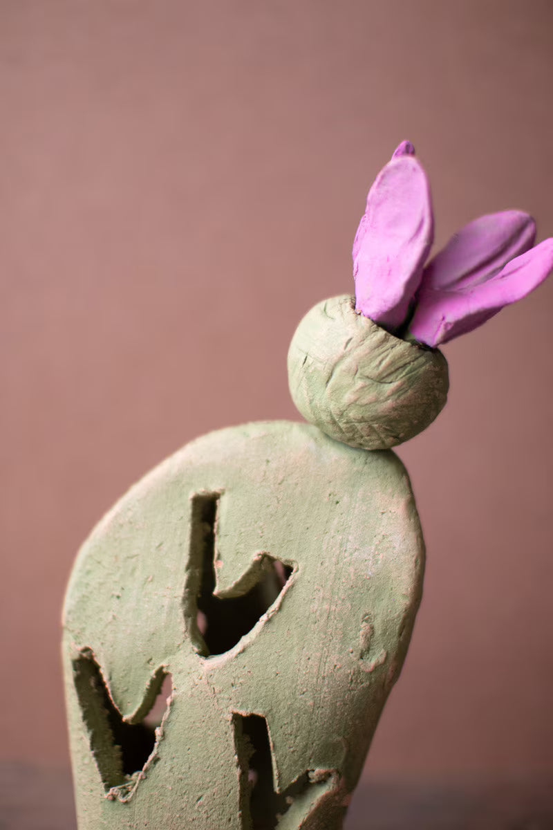 Set of 2 Prickly Pear Clay Luminaries