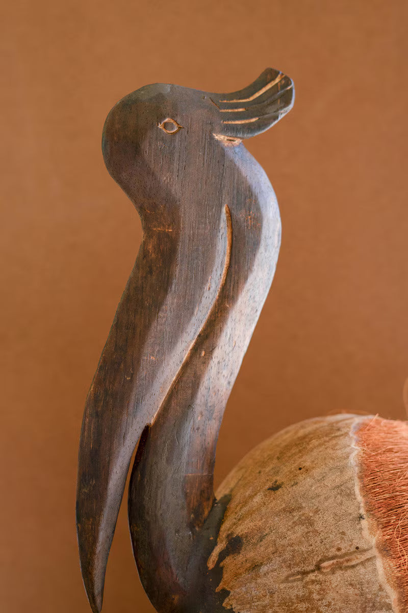 Coconut Pelican Sculpture