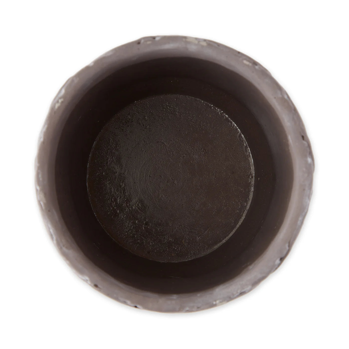 Black Scalloped Cement Flower Pot Set/2