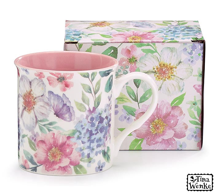Flower blooms And Butterflies Coffee Mug