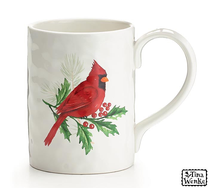 Cardinal Perched On Holly Coffee Mug
