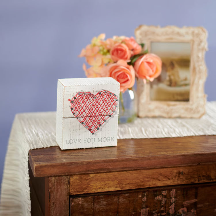 Rustic White String Art Box Sign
