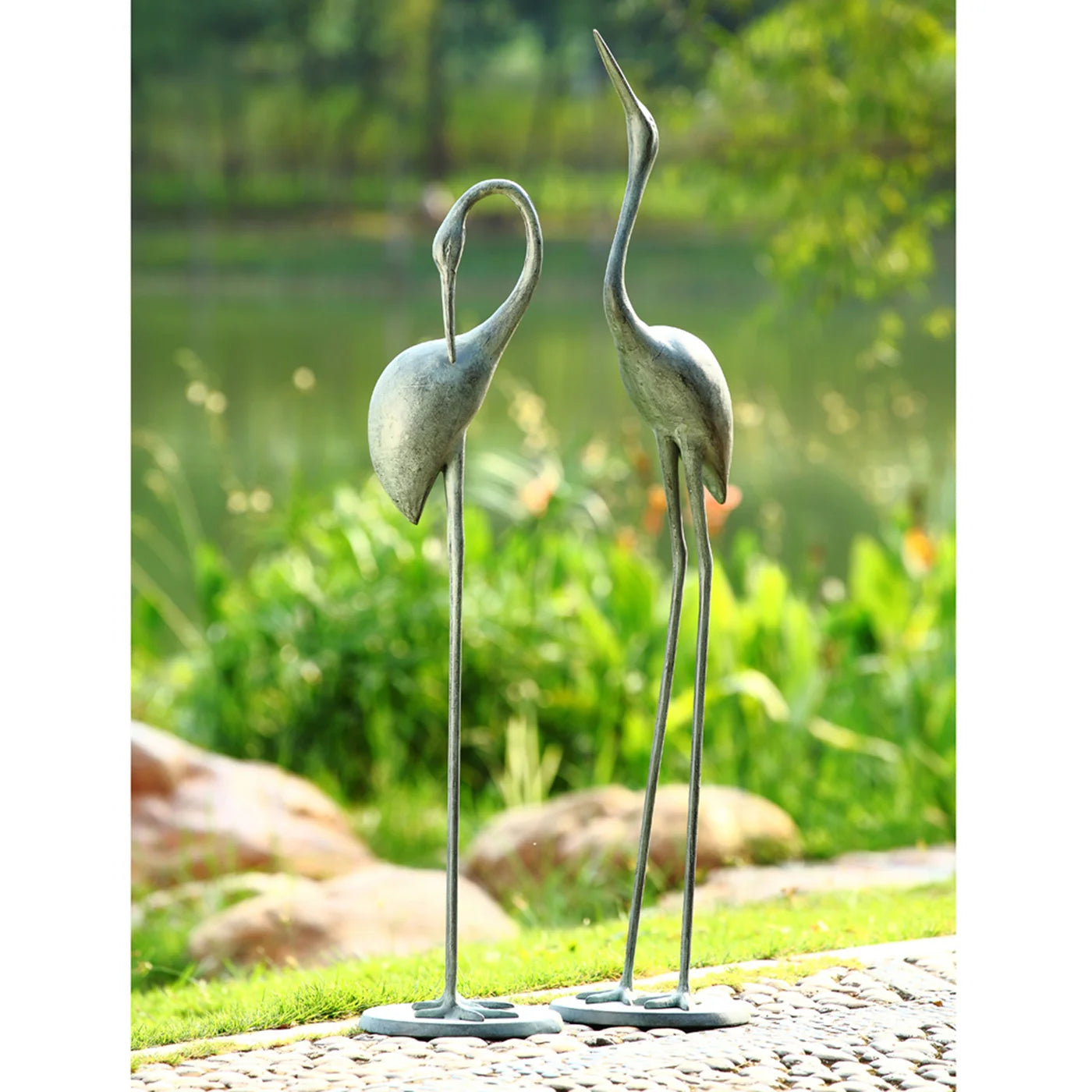 Contemplative Garden Crane Pair Set of 2
