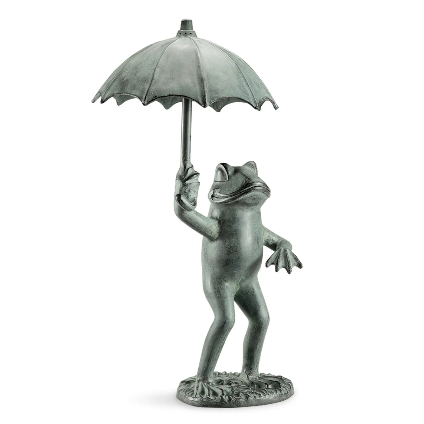Frog With Umbrella Garden Spitter