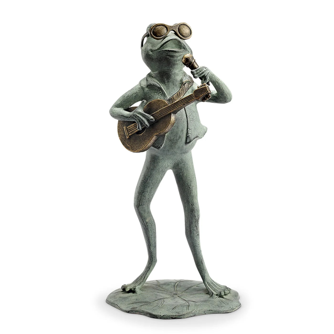 Rock Star Frog Garden Sculpture