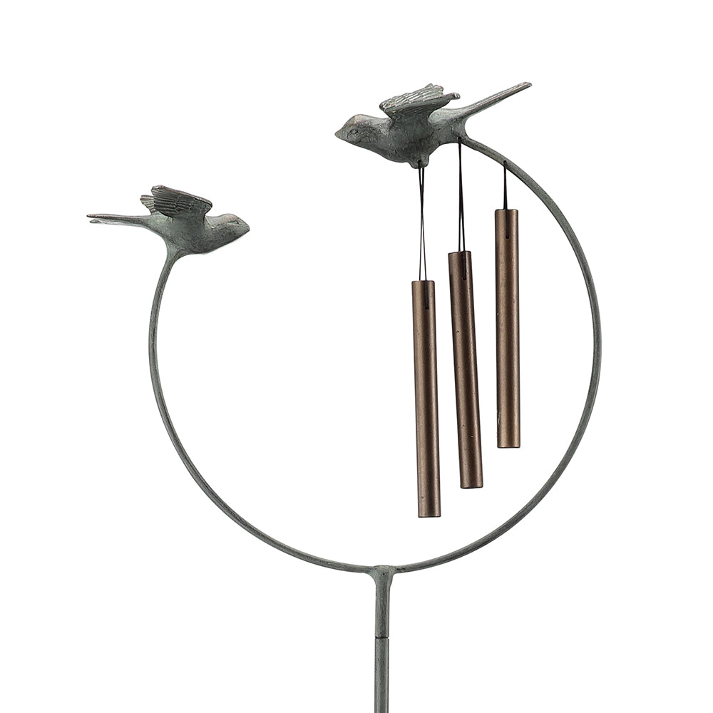 Bird Pair Windbell on Stake