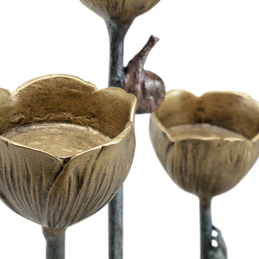 Frog And Flower Trio Candleholder