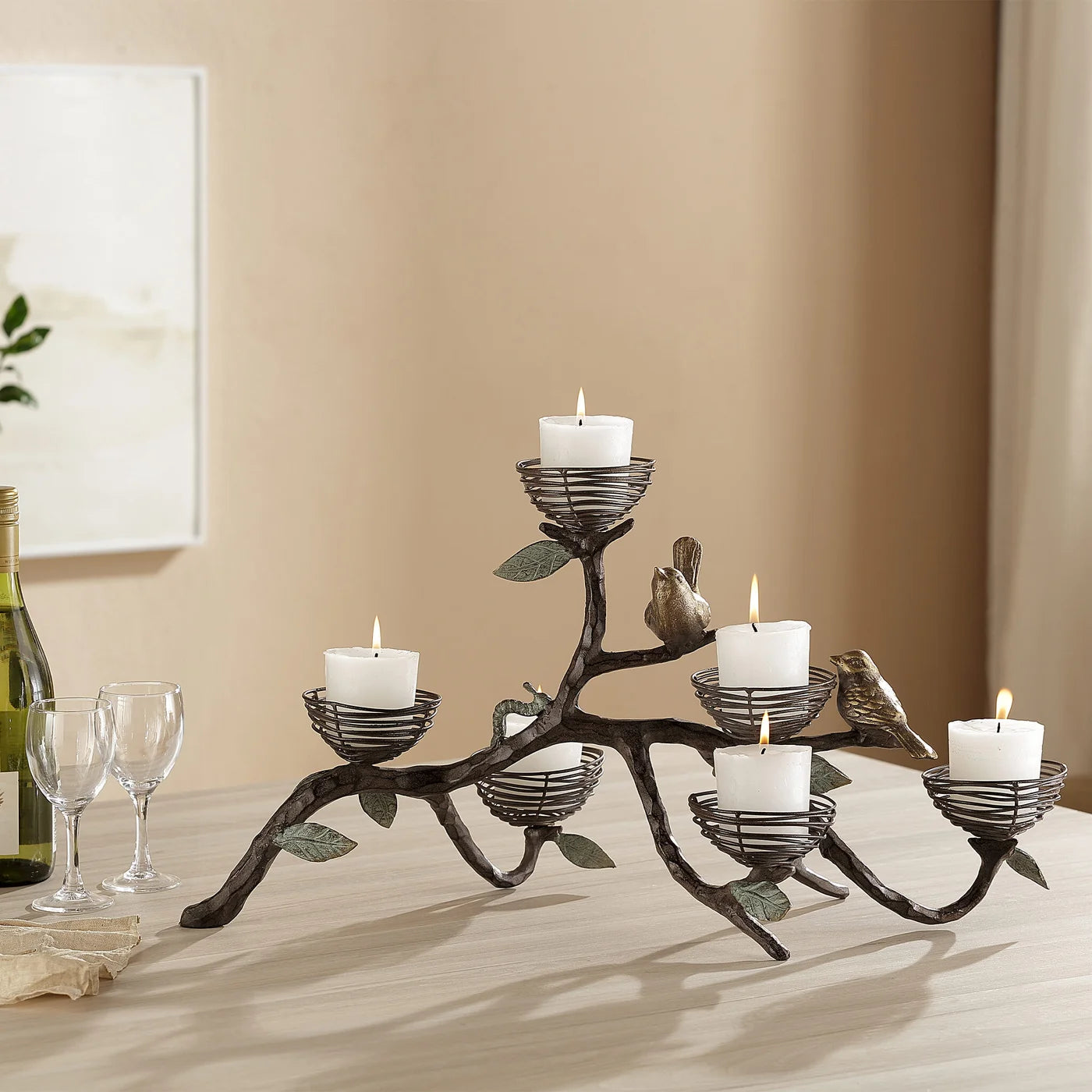 Birds And Nests Candelabra