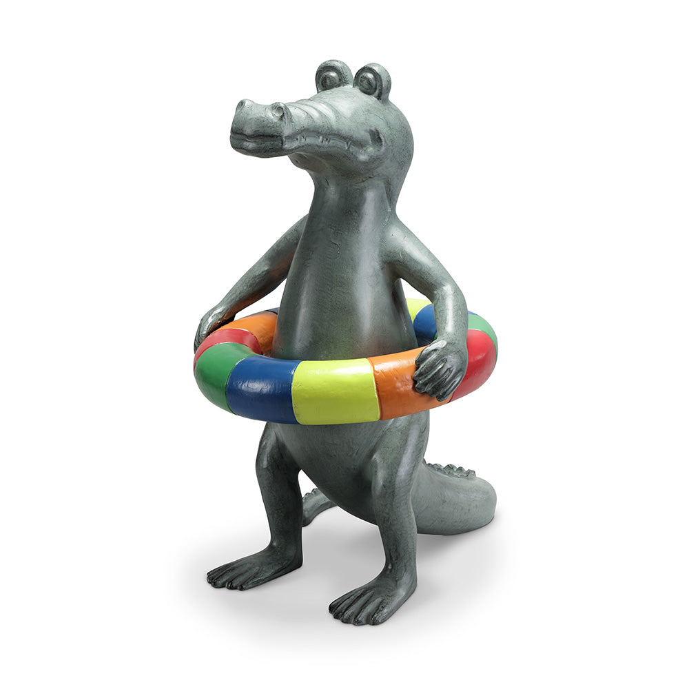 Pool Time Gator Garden Sculpture