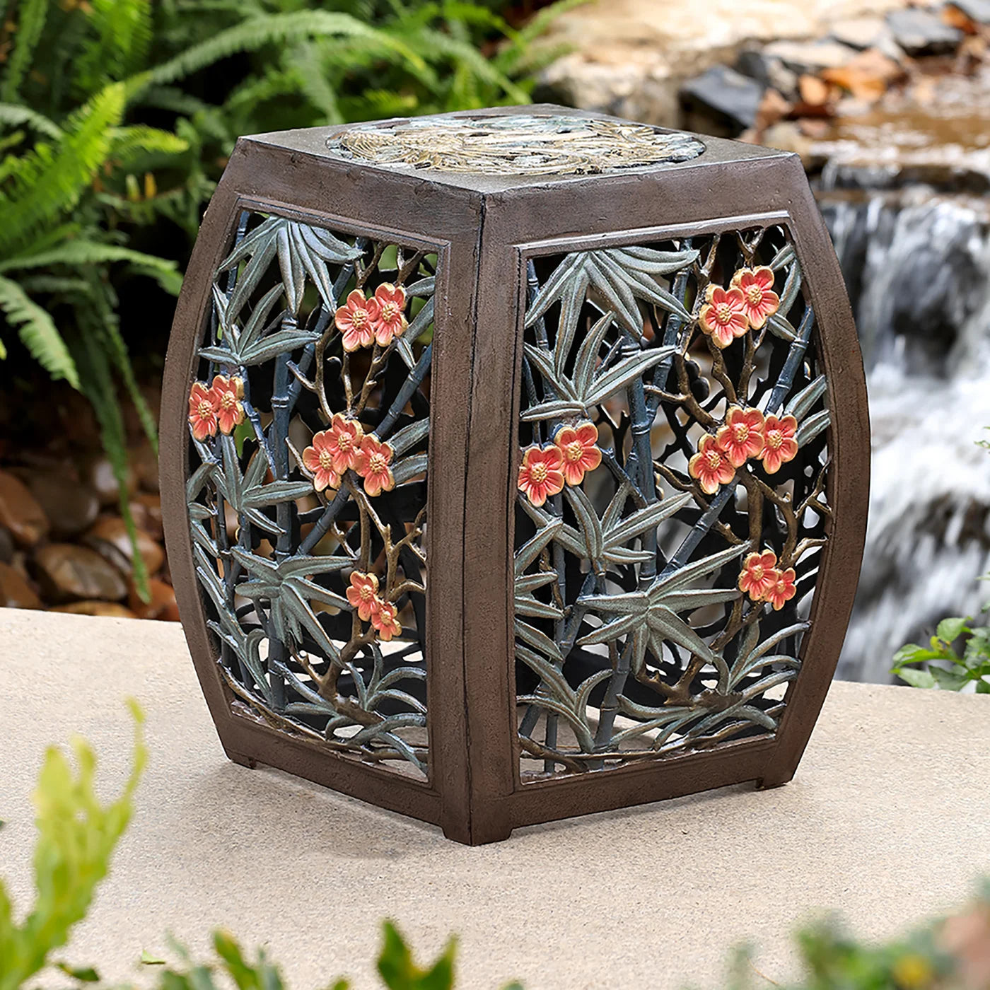 Phoenix and Blossom Garden Stool