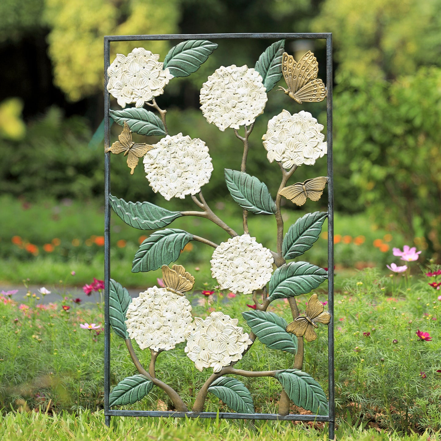 Hydrangea And Butterfly Trellis