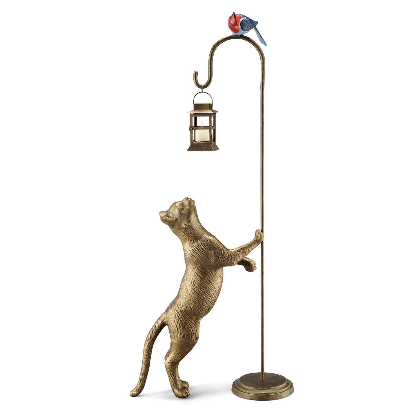 Snacktime Cat With Bird Garden Lantern
