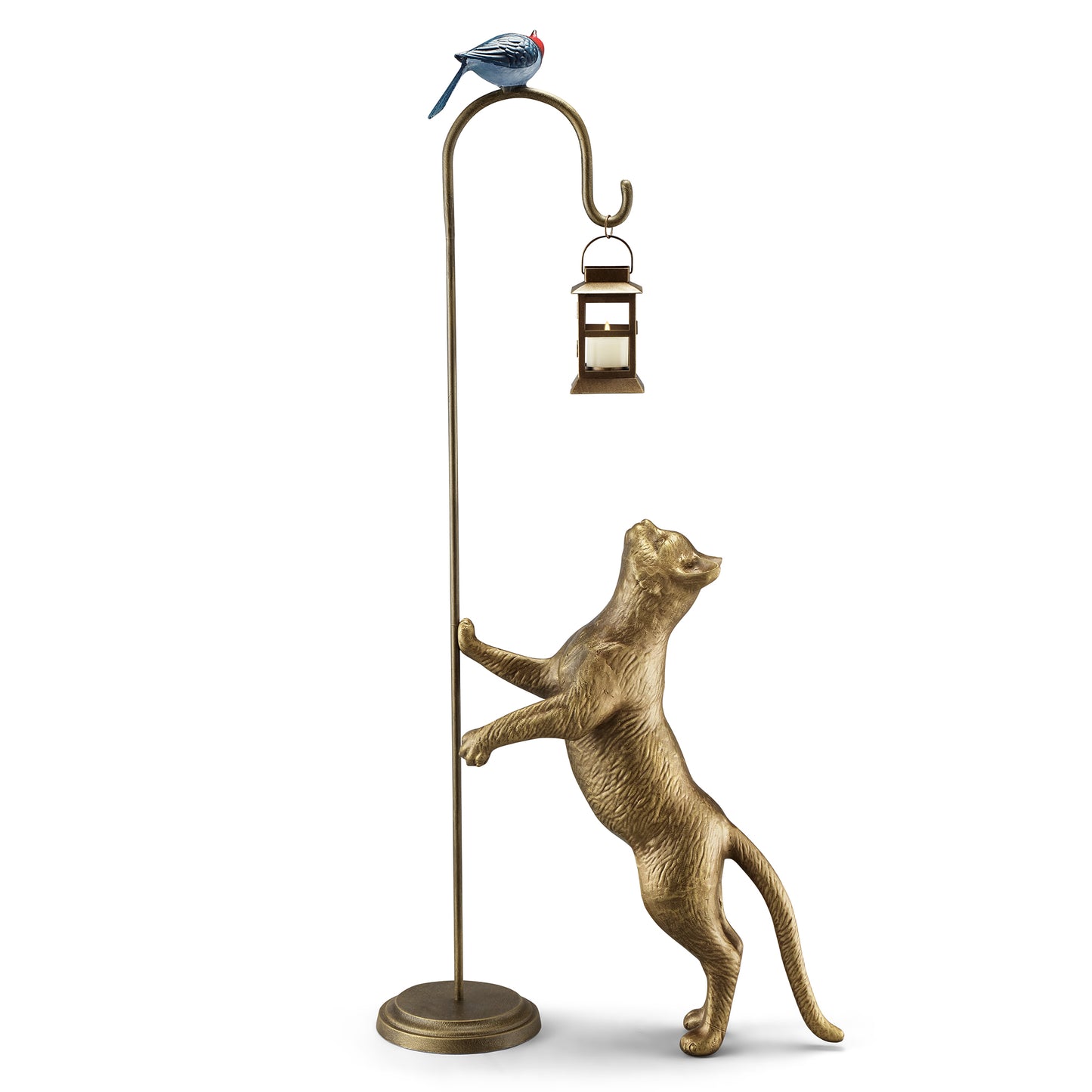 Snacktime Cat With Bird Garden Lantern