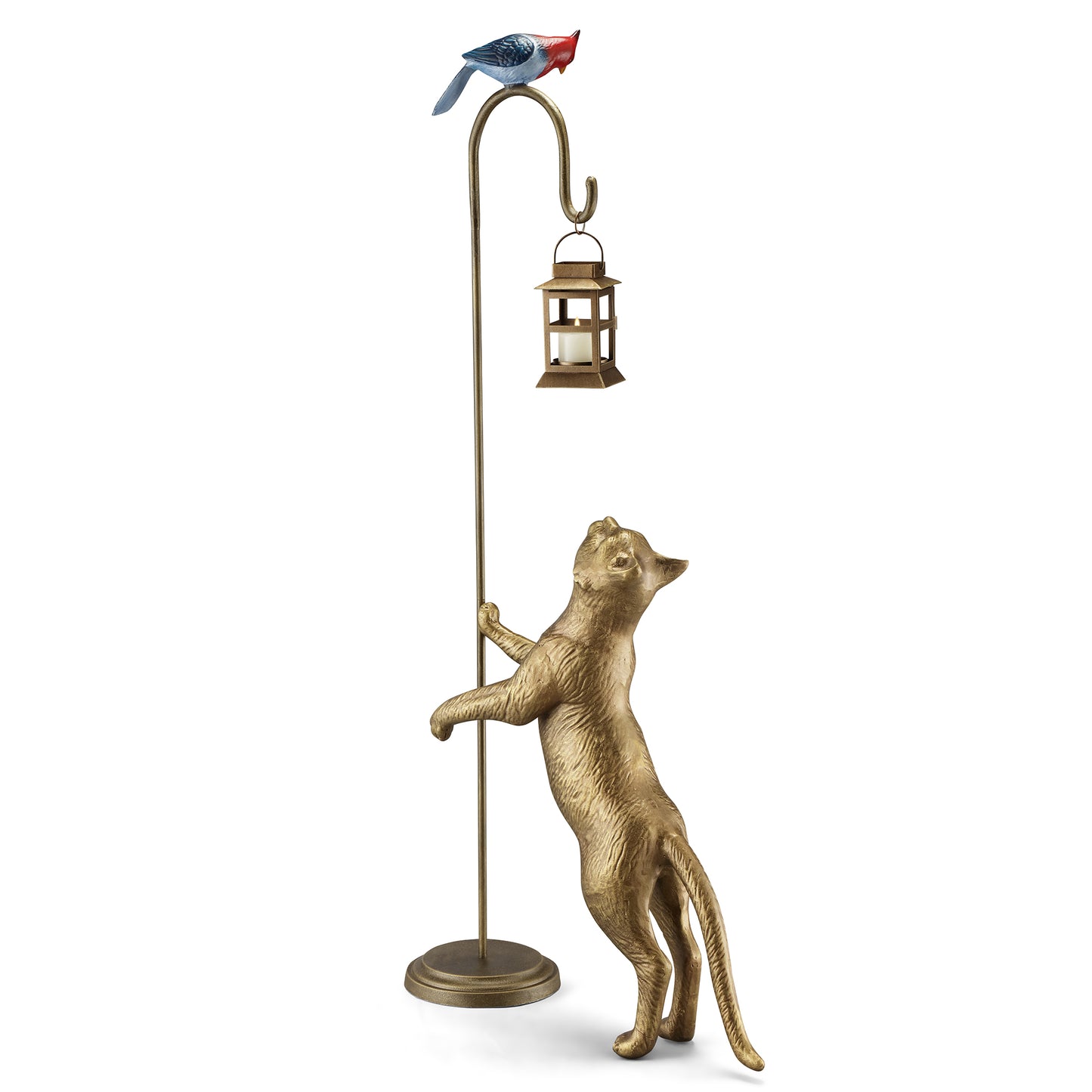 Snacktime Cat With Bird Garden Lantern