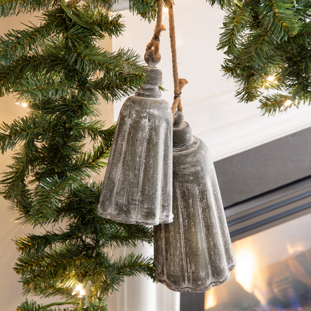 Set Of Two Galvanized Holiday Bells