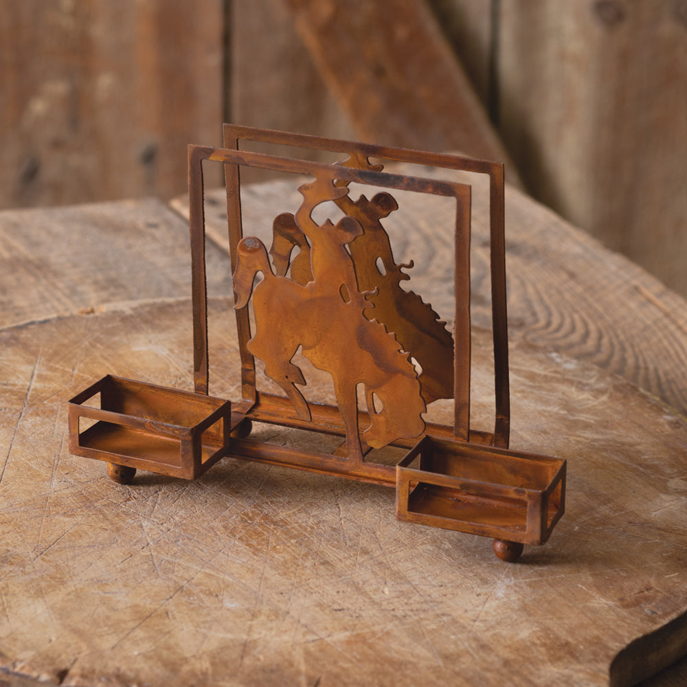 Cowboy Salt Pepper And Napkin Caddy