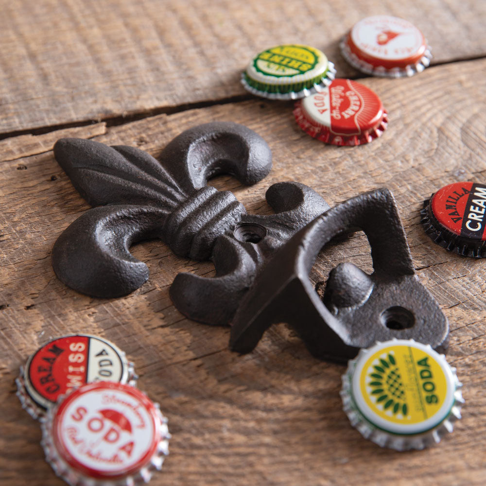 Fleur De Lis Wall Mounted Bottle Opener