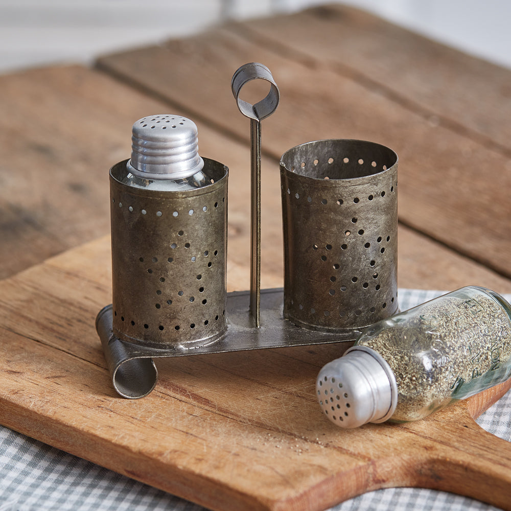 Punched Star Salt and Pepper Caddy