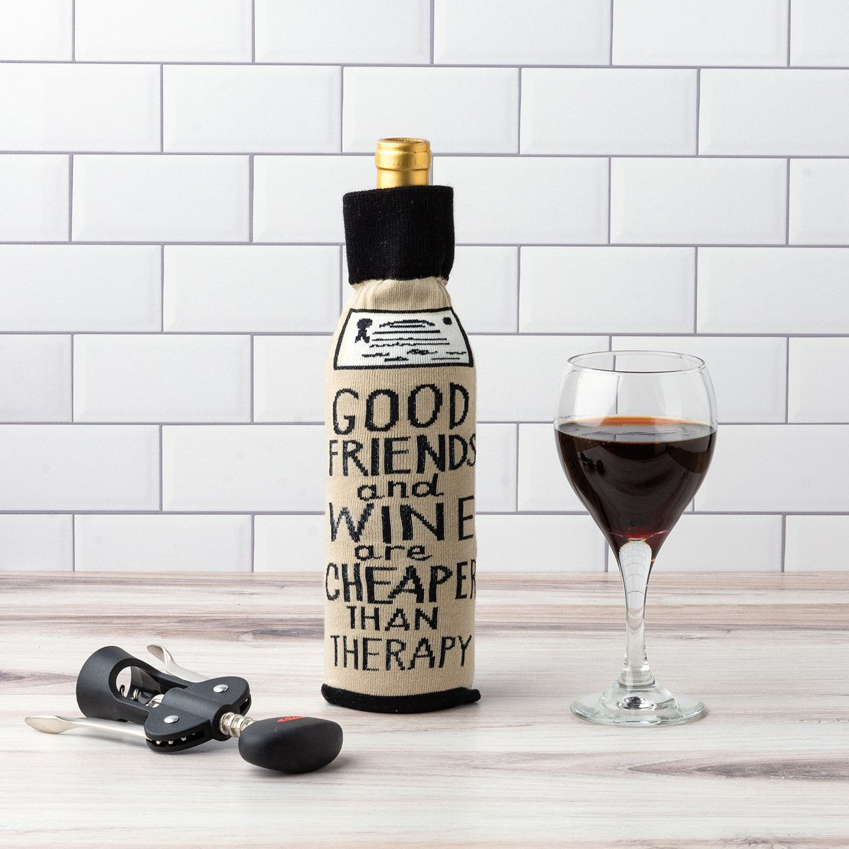 Cheaper Than Therapy Bottle Sock