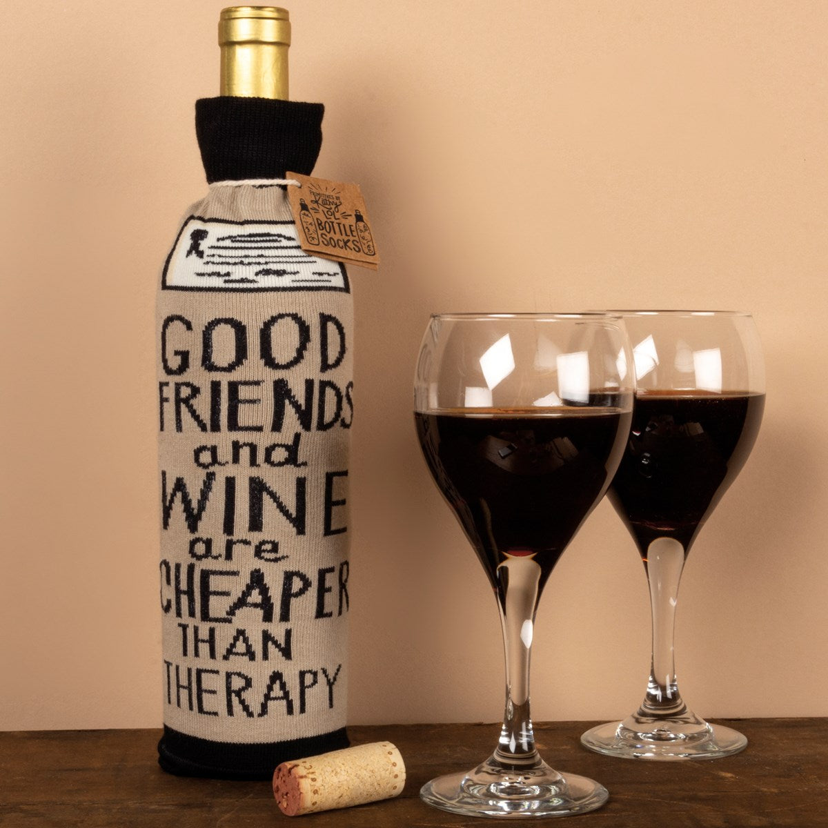 Cheaper Than Therapy Bottle Sock
