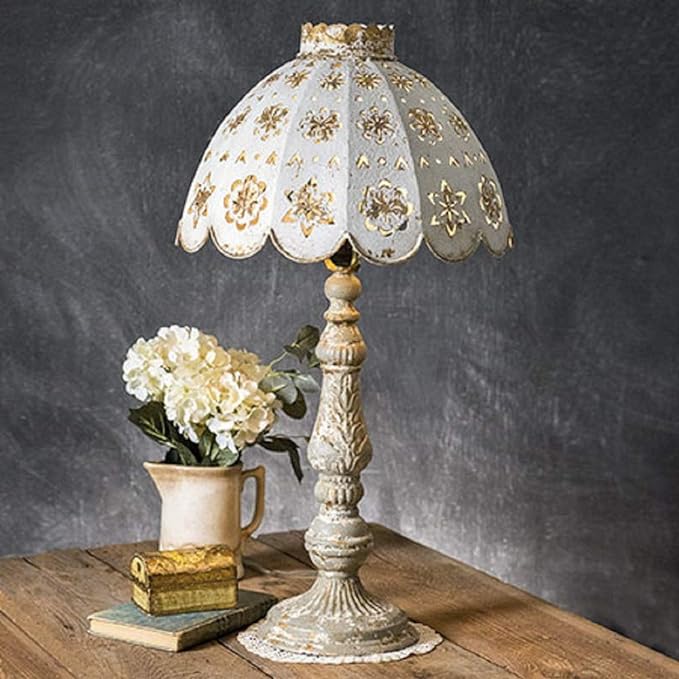 Table Lamp with Decorative Metal Shade